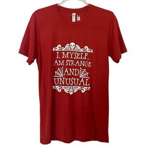 Beetlejuice Shirt Womens Small Rust Strange and Unusual Short Sleeve Movie Quote